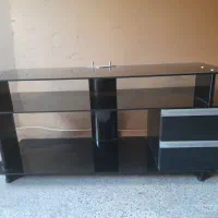 میز تلوزیون شیشه ای و چوبی