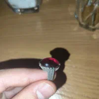 انگشتر نقره قدمت دار سنگ قرمز