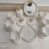 دست سازه سنگ مصنوعی و رزینی و شمع