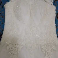 لباس عروس پارچه دانتل ترک مروارید دوزی
