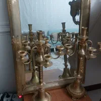 آینه و شمعدان آب طلا