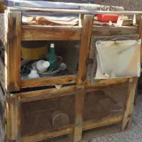قفس چوبی دو طبقه مرغ بلدرچین کبوتر جوجه مرغ