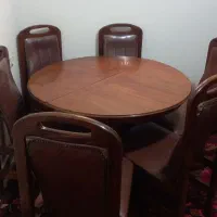 میز ناهارخوری ۶ نفره چوبی منبت کاری