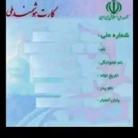 کارت ملی گم شده بنام مهری رشیدی بیرق