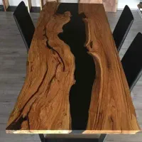 میز غذاخوری اسلب چوب رزین