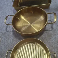 سه عدد ظرف استیل طلایی وارداتی