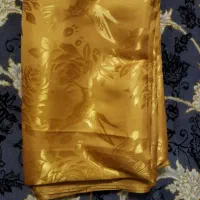 پارچه ساتن قدیمی جنس خوب رنگ خردلی