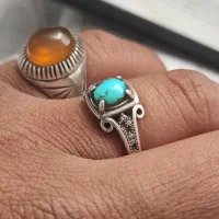 انگشتر نقره. عقیق.