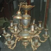 فروش نه خرید لوستر طلایی برنزی اینه کنسول