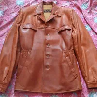 کاپشن چرم انتیک کلکسیونی قدیمی سوئدی دهه 40 وینتیج