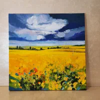 ست دوتایی تابلو نقاشی طبیعت با گواش