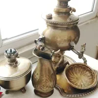سماور ذغالی  ست کامل