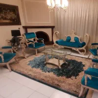 ست مبل استیل ۷ نفره + میز ناهارخوری ۸ نفره + کنسول