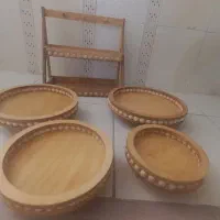 ست پذیرایی چوبی مهره دار نو