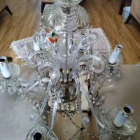 لوستر۶ شاخه کریستالی تمیز سالم