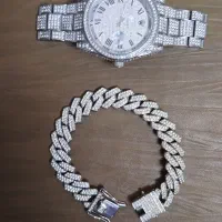 ست ساعت و دستبند فول نگین