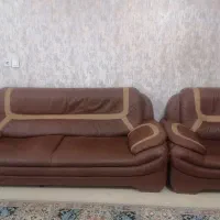 مبلمان 7نفره روکش چرم بامیز وسط