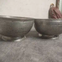 دو عدد کاسه مسی کعب دار