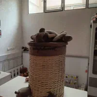 سبد حصیری درب فیلی جادار برای اثاث بازی لباس