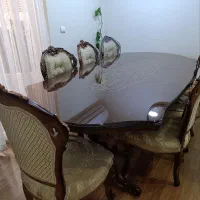 میز ناهارخوری ۸ نفره چوب راش ( منبت دست‌ساز ) شیک