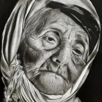 تابلو نقاشی پیرزن