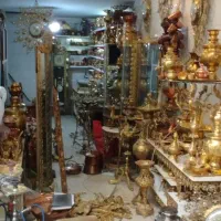 برنز(برنج)مس بوفه ساعت آینه کنسول میبرم