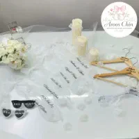 اکسسوری عروس و داماد (هنگر، عینک قلبی، ربان)