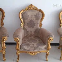 مبل ۷ نفره چوب رنگ طلایی خاص