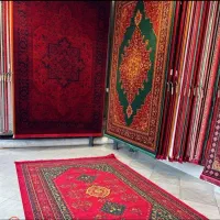 فرش ماشینی لاکی سرمه ای رنگبندی خاص +ارسال فوری