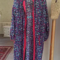 مانتو آبی صورتی گلدار