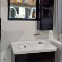 ست روشویی کابینتی مشکی سفید دیواری
