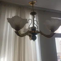 دوعدد لوستر سه شاخه فلزی