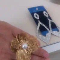 گوشواره و انگشتر رنگ ثابت نو