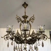 لوستر برنجی ۶ شاخه