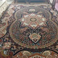 فرش جفت ۱۲ متر چیچک سرمه ای ۷۰۰ در حد نو