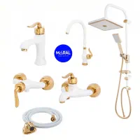 ست6عددی شیرآلات مدل سزار سفیدطلا