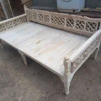 تخت سنتی ۲ در ۱ شاه‌نشین چوب روسی