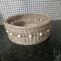 سبد دست بافت با نخ نایلونی