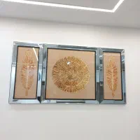 تابلو آینه ای ۳ تایی طرح خوشه گندم