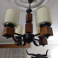 لوستر ۴شعله چوبی