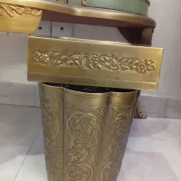 سطل و جا دستمال برنجی هندی مپکو انتیک برنز  ظرف