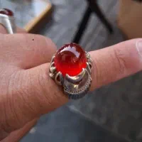 انگشتر عقیق سرخ فدیوم نقره سازان