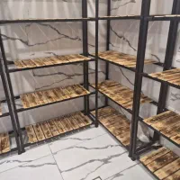 رگال ۵طبقه با چوب ترمو ابعاد ۲متر×۱۱۰×۴۰ درحد نو