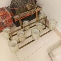 لوستر ۸ شعله آهنی طلایی مات نو و استفاده نشده