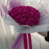 دسته گل 25شاخه سرخابی جذاب