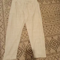 شلوار پارچه نخی در دو رنگ ابی و کرم