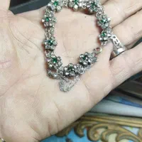 دستبند نقره زمرد
