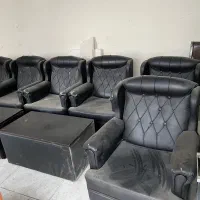مبل چرمی مشکی در حد