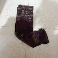 شلوارک دو رنگ طلایی بنفش کار شده دور کمر 73