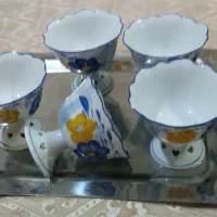 بستنی خوری میوه خوری سینی برنجی فنجان